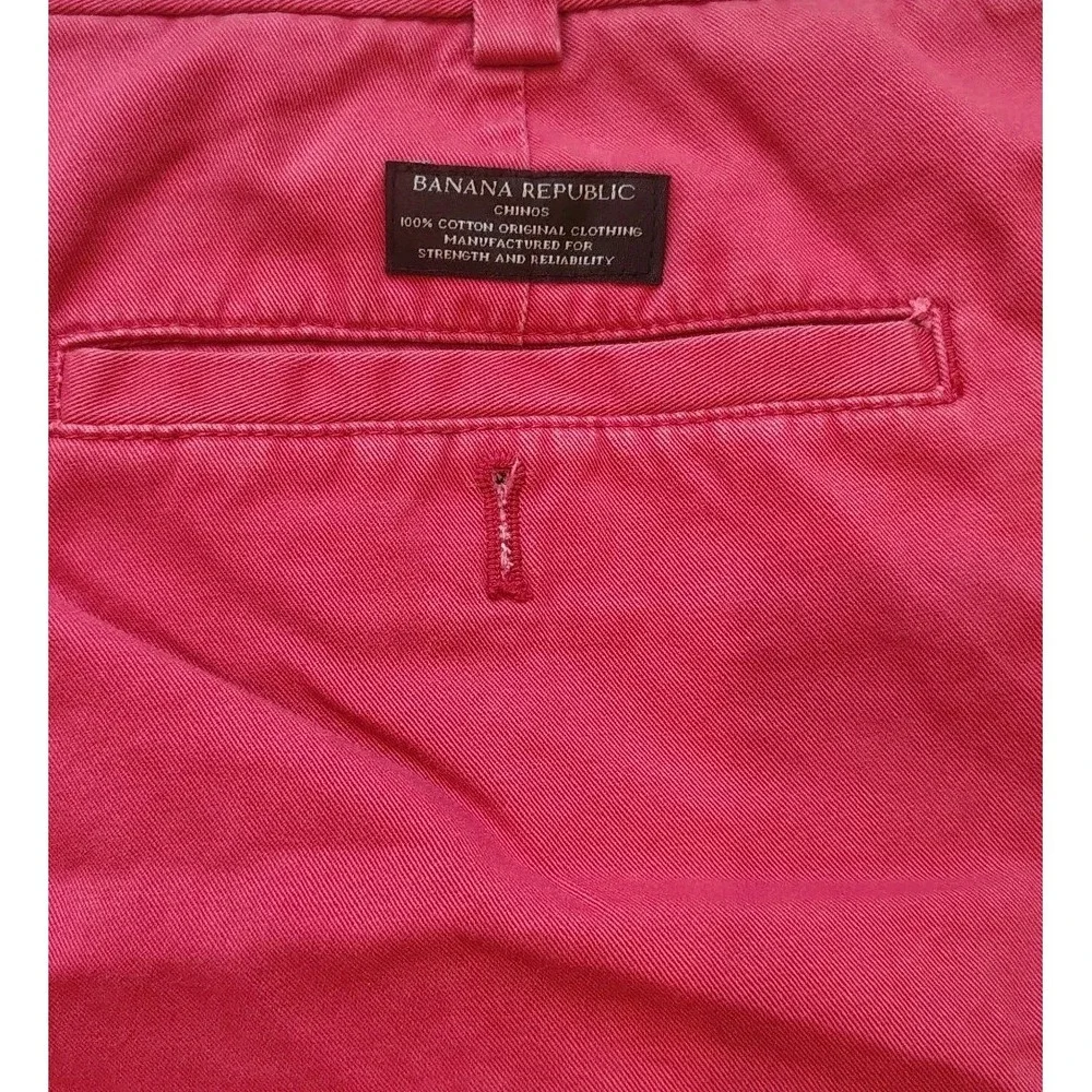 Banana Republic Pants Mens 38x32 Aiden Chino‎ Fit Salmon Pink Cotton A4